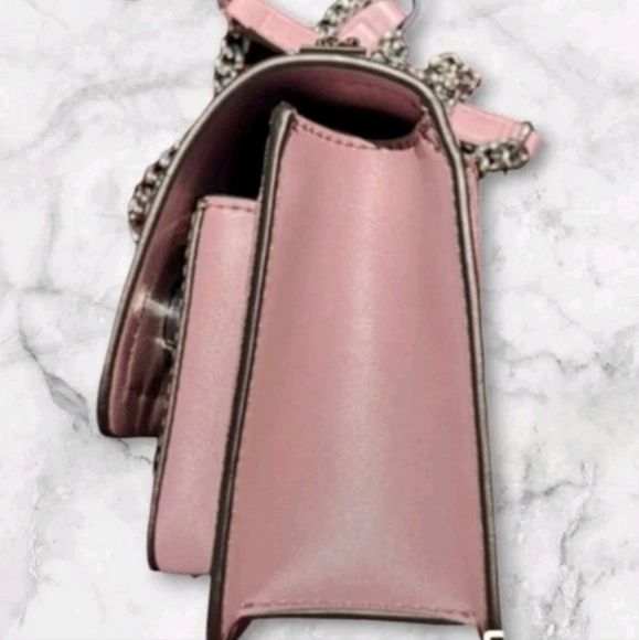 Michael Kors Heather Signature Logo Crossbody Bag Mauve/Blush/Silver, Y2k NWOT - Picture 10 of 13